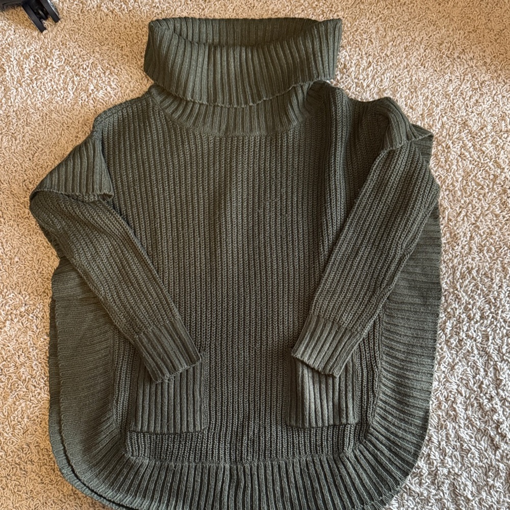 Olive Green Turtleneck Sweater